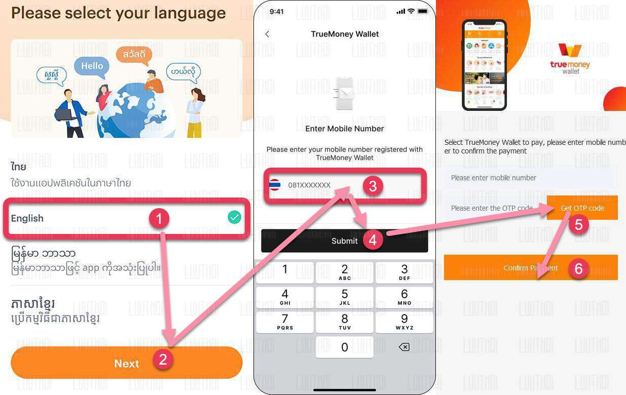 TrueMoney Wallet 登録手順
